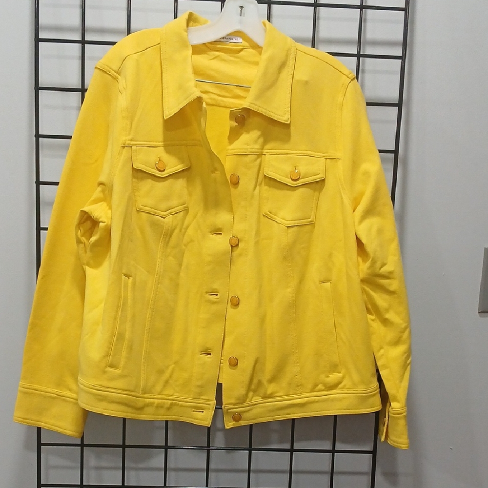 Isaac Mizrahi Yellow Jean Jacket Classic Style